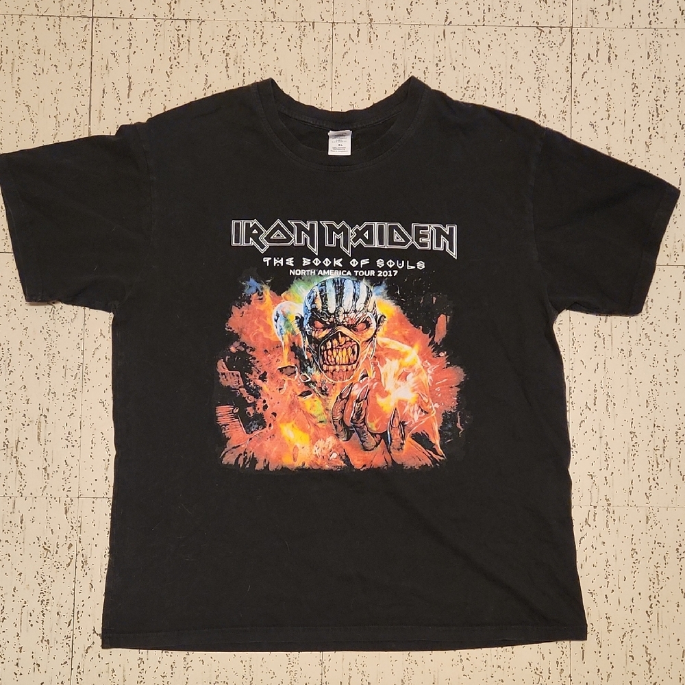 Iron Maiden The Book Of Souls 2017 North America Tour Full Graphic Black T-Shirt